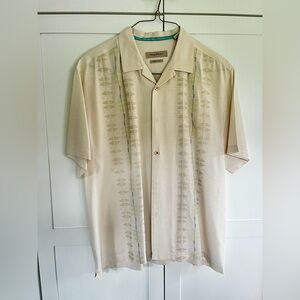 Tommy Bahama Beige Embroidered Button-Up XXL